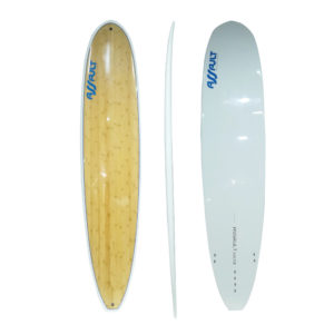 8’6″ high performance surfboard with bamboo
