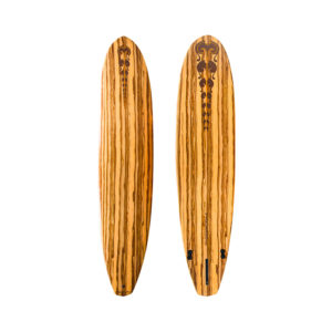 9’6″  FY Surfboard with apple wood veneer