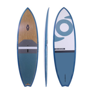9’6″  stand up paddle board with wood veneer